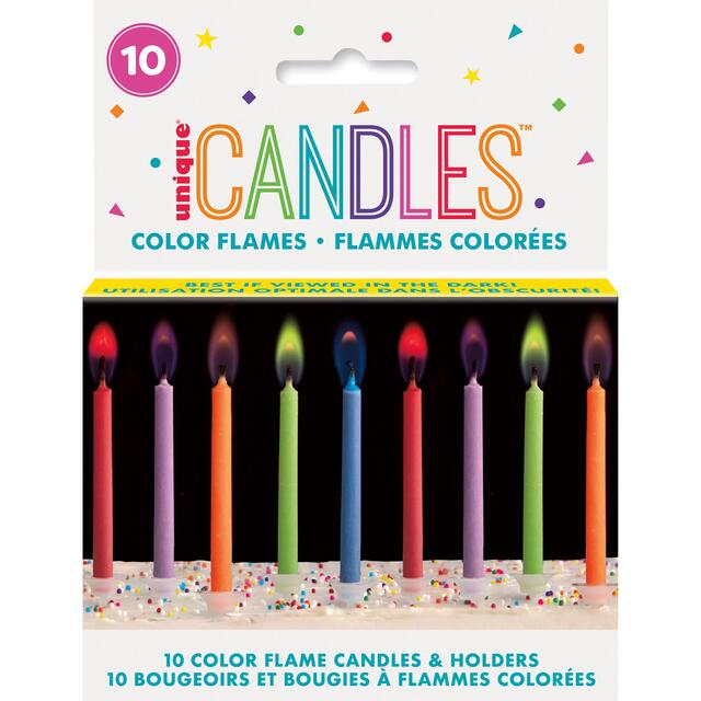 10pk Color Flame Candles