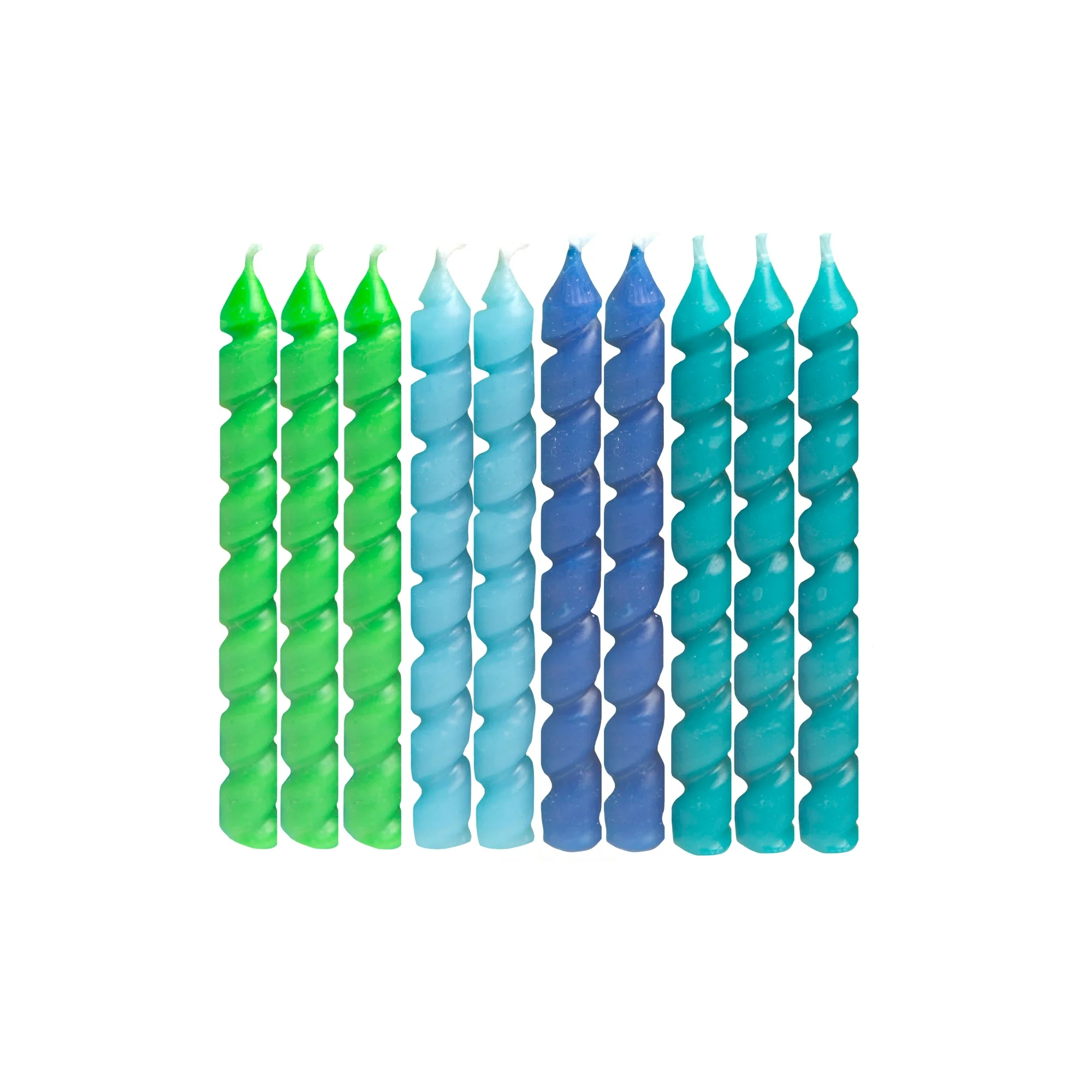 Blue & Green Spiral Candles